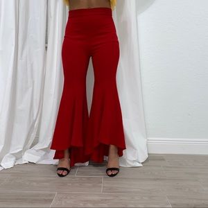 ZARA Red Flared Out Pants